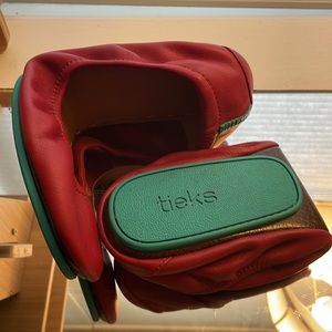 Tieks red leather ballet flats size 9